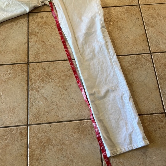 Soft Surroundings Jeans Sz 12 TALL Straight Leg High Rise Jeans WHITE - Picture 10 of 11